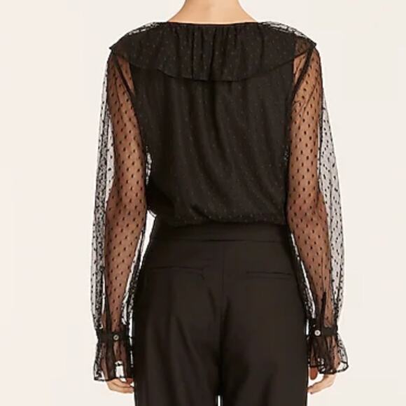 J. Crew Ruffleneck Top in Clip Dot Blouse in Bronzed Clay NEW - Picture 10 of 10